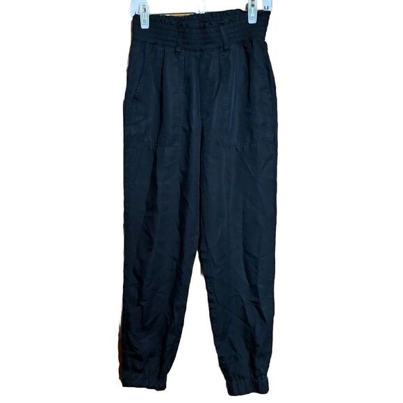 Abercrombie & Fitch Paperbag Pants Womens XS Black Pull On Jogger Bottoms - Picture 1 of 8